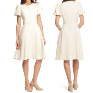 Gal Meets Glam Puff Sleeve Krista Fit Flare Dress